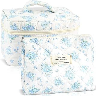 Juego de 2 bolsas de maquillaje acolchadas de...