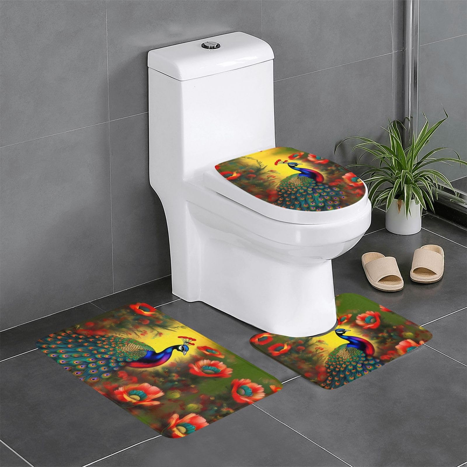 Tapis de salle de bain antidérapant lot de 3 absorbant pour sol de cuisine et toilettes
