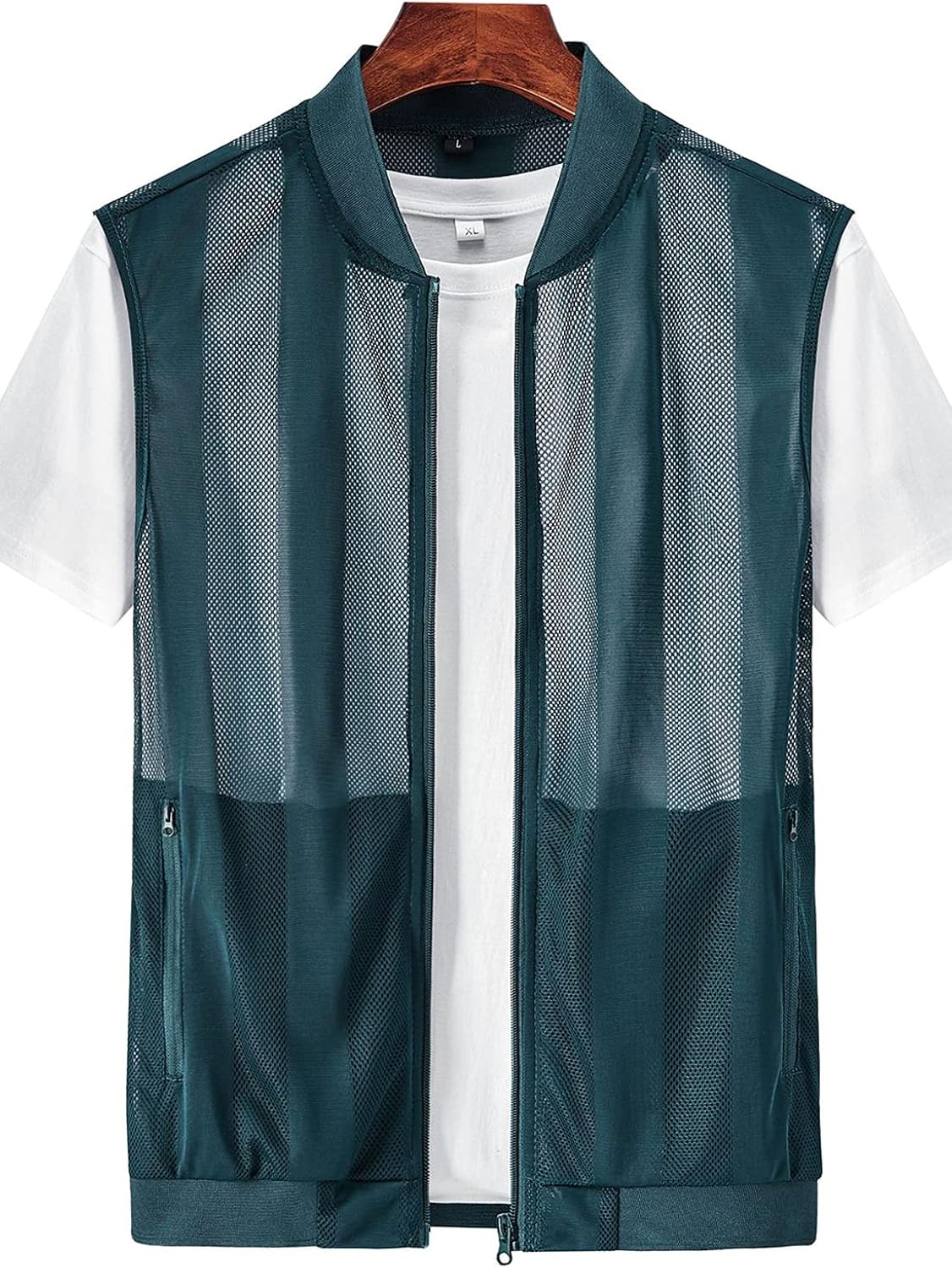Flygo Men's Summer Casual Lightweight Breathable Mesh Cycling Travel Zip Vest : Clothing, Shoes & Jewelry