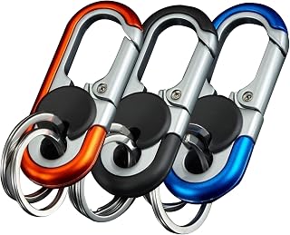 Juego de 3 Llaveros para Coche con Mosquetón Desmontable Creativos Antipérdida Soportes de Aleación de Zinc de Alta Resistencia para Hombres y Mujeres Organizador de Llaves para el Hogar y la Oficina