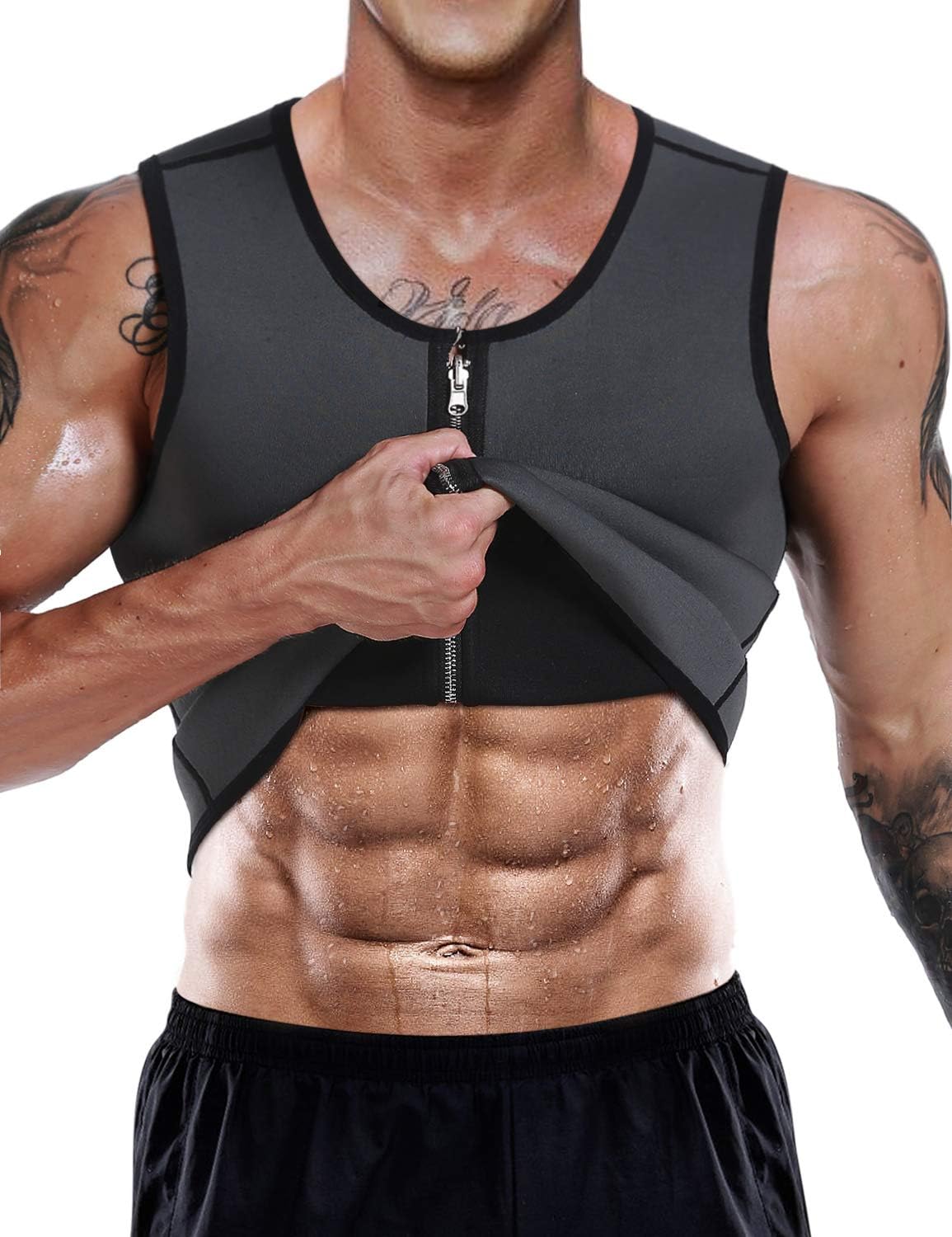 Men Sweat Sauna Vest Waist Trainer Body Shaper Hot Neoprene Sport Fitness Gym Workout Tank Top