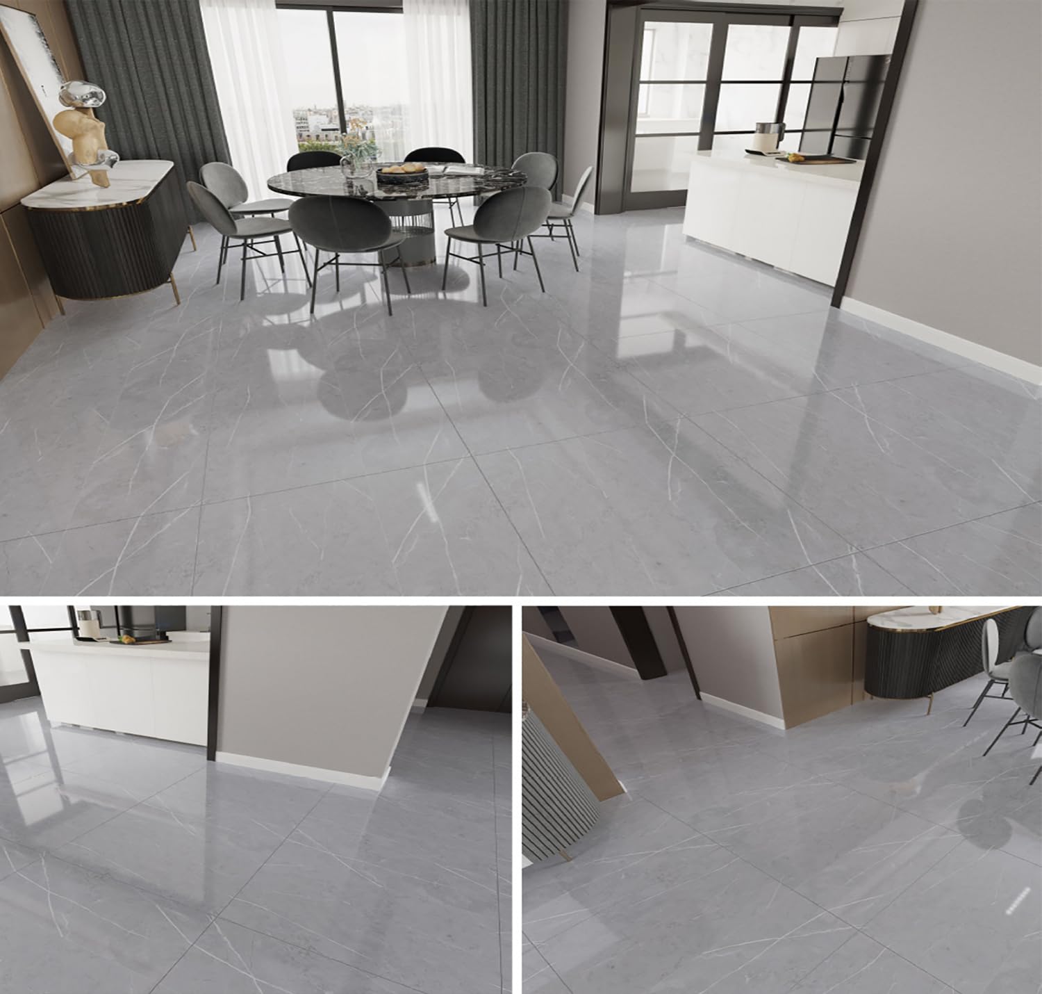 40 Pièces Dalle PVC Adhésive 30x30 cm, Revêtement de Sol 1,3 mm, Parquet Marbre Adhésif, Lino en Rouleau pour Salon, Cuisine, Chambre