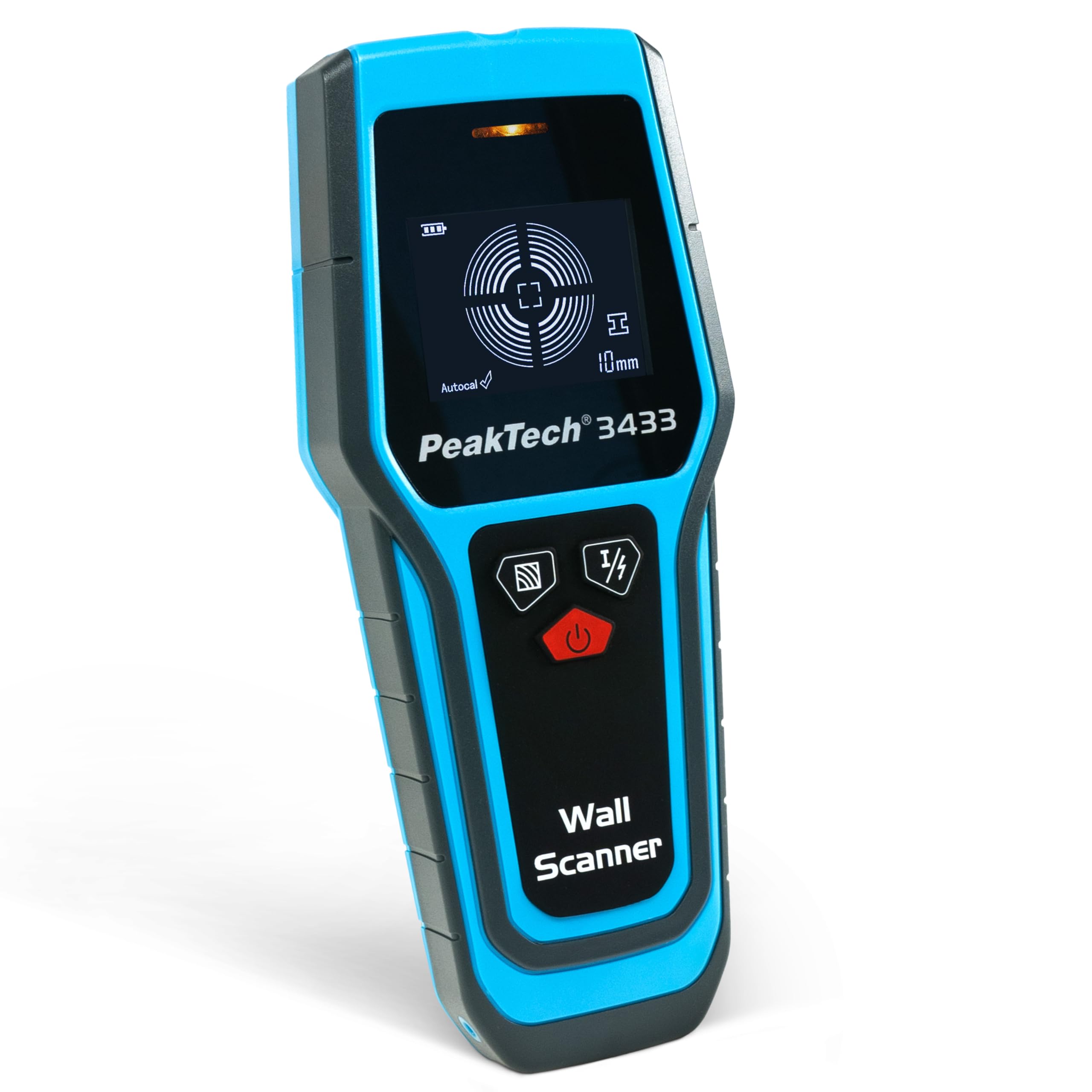 PeakTech 3433 - Scanner Mural numérique, localisateur numérique, détecteur de Montants, Profondeur de détection 20-120 mm, détecteur de Lignes, détection de métaux, Dispositif d'arrêt Automatique
