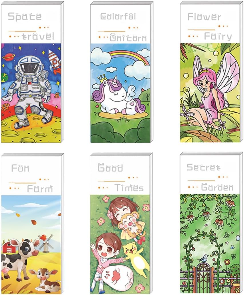 6 Pack Pocket Watercolor Painting Book Set Travel Pocket