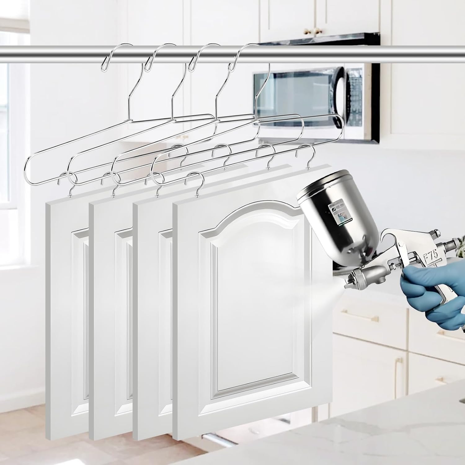 12 Pack Cabinet Door Painting Hangers with 60 Metal Screw-in Cup Hooks, Panels Drying Rack, Door Painting Stand, Drying Rack Brackets, Art Drying Brackets, Paint Drying Stand for Cabinet