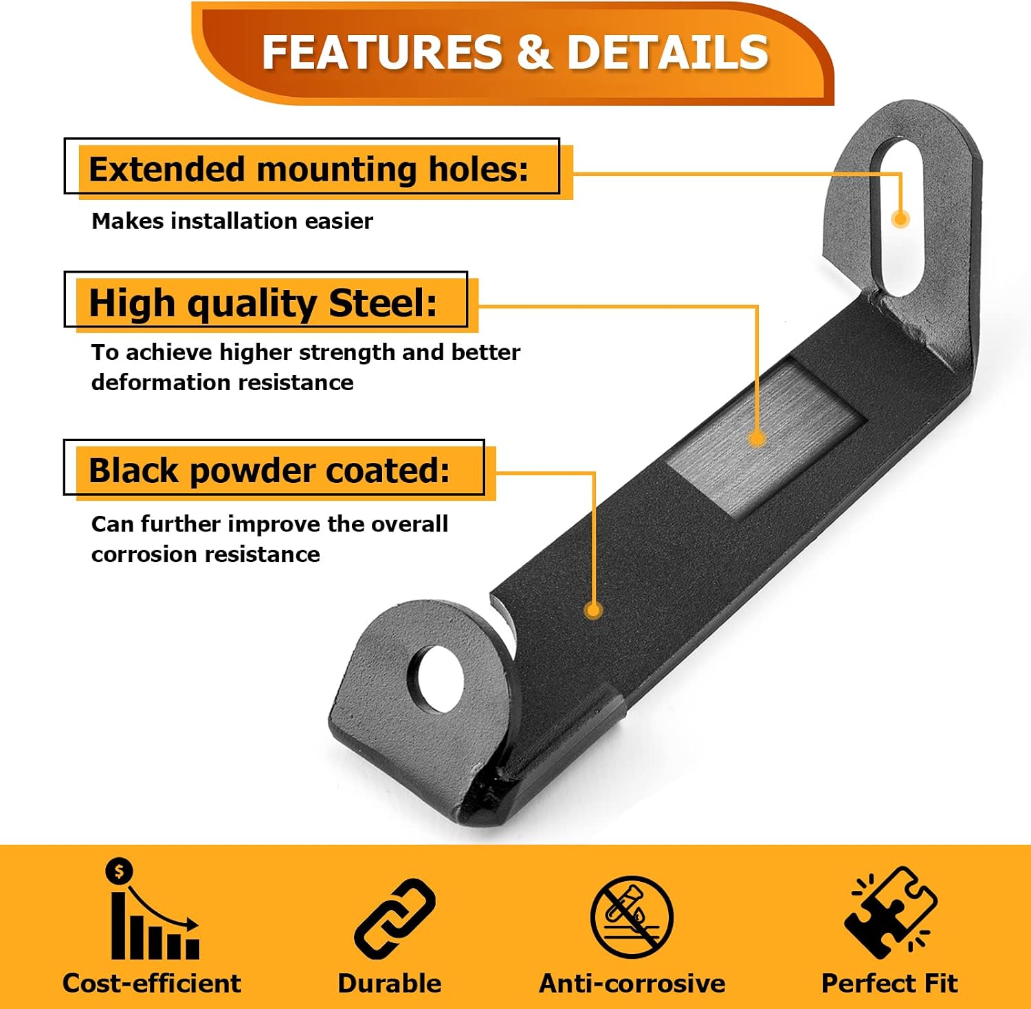 WeiSen Hood Hinge LED Ditch Light Mounting Brackets Compatible with 2019-2024 Dodge Ram 2500 3500 for Auxiliary Off Road LED Pod Work Light