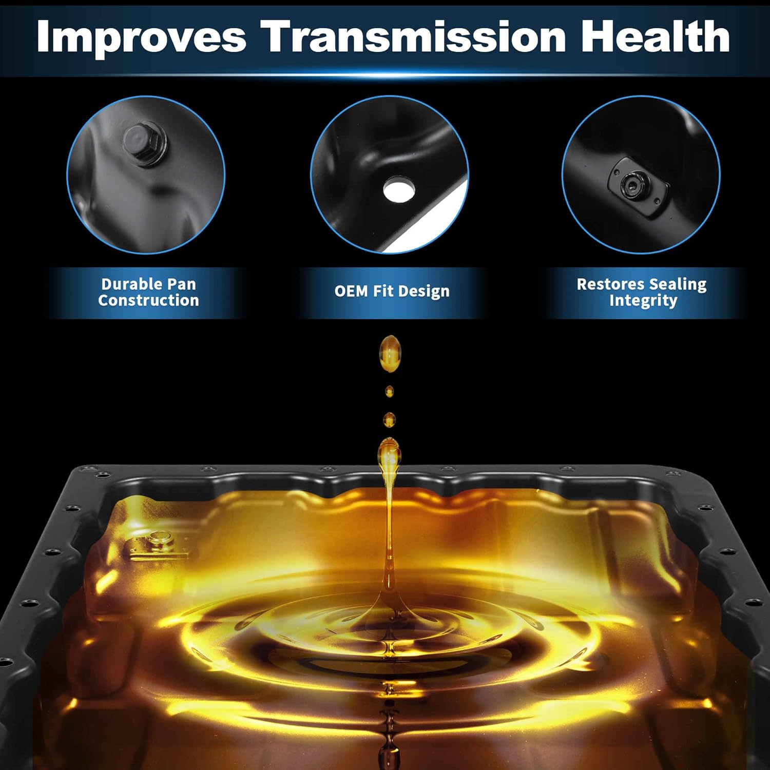 No.265-833 Transmission Oil Pan with Gasket Set for Dodge Grand Caravan 3.6L 2011-2020 for Dodge Journey 2.4L 3.6L 2012-2019 6-Speed Automatic 62te Transmission No.5078556AA