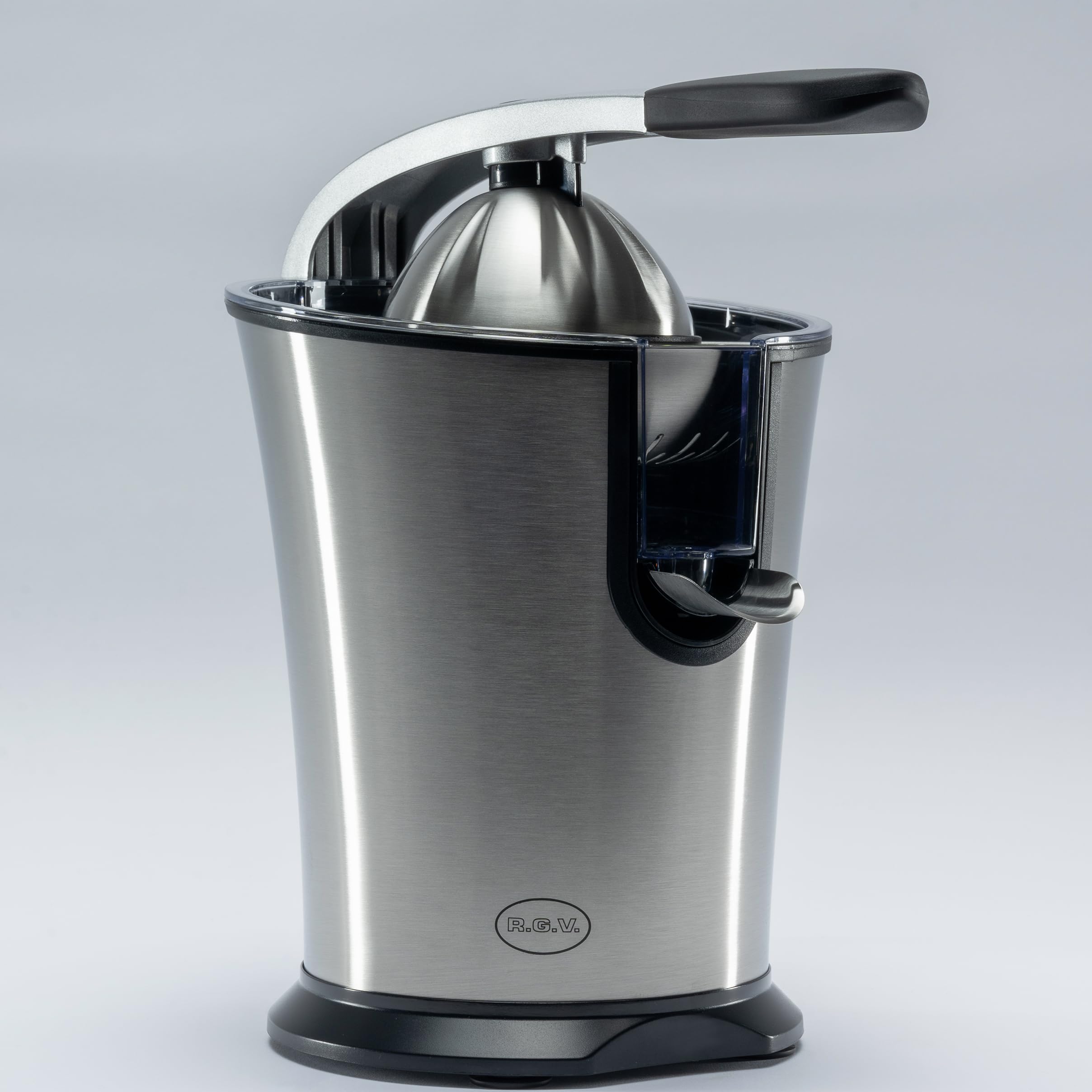 RGV Arancia Express - Spremiagrumi Elettrico – Spremiagrumi Elettrico a Leva 160W, Cono e Filtro in Acciaio Inox, Beccuccio Antigoccia Regolabile, Microswitch di Sicurezza