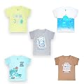 YUV Unisex Infant Baby Boys & Girls 100% Cotton Printed Multicolor Half Sleeve Regular Fit T Shirts-9 To 12 Months Babie