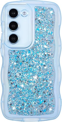 Miniatura 75 de ZTOFERA Funda protectora para Samsung Galaxy A14 4G/5G de 6.6", ondulada, con brillantina de estrella, poliuretano termoplástico transparente, suave