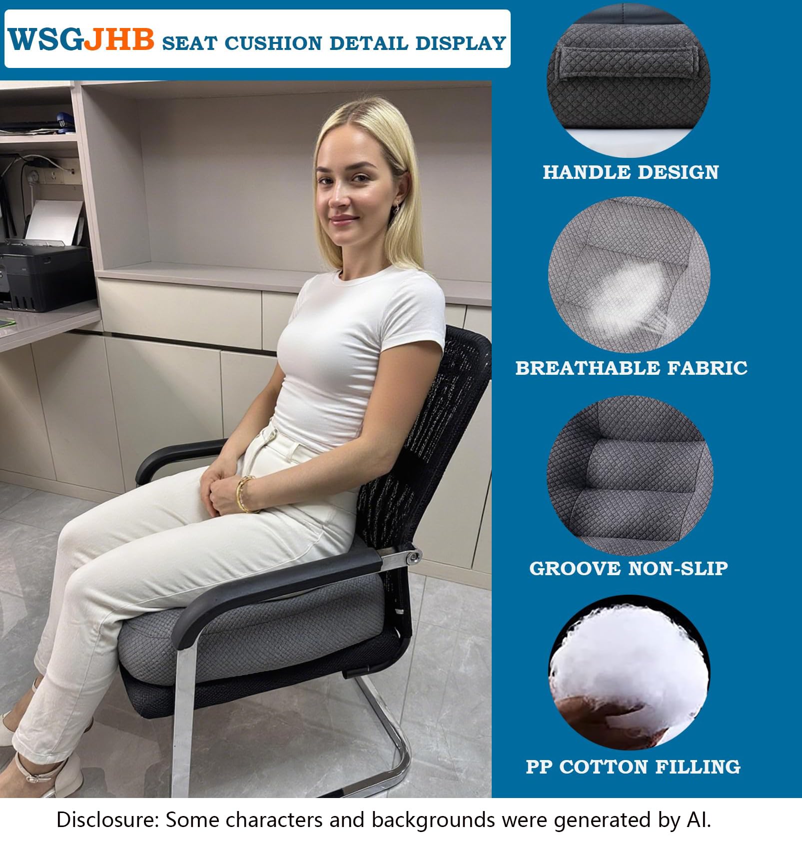Cojín elevador de asiento para adultos, cojines de asiento de coche para personas bajas/silla de oficina gruesa para aumentar el campo de visión, para camiones, coche, silla de oficina, hogar, silla