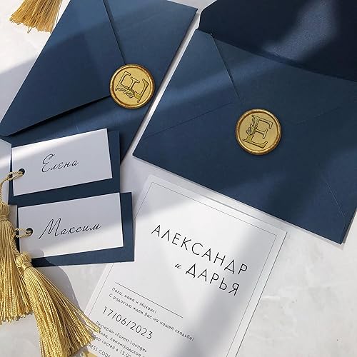 Miniatura 5 de 25 calcomanías de sello de cera doradas y doradas, hechas a mano, hojas botánicas vintage, calcomanías de cera para invitaciones de boda, sobres,