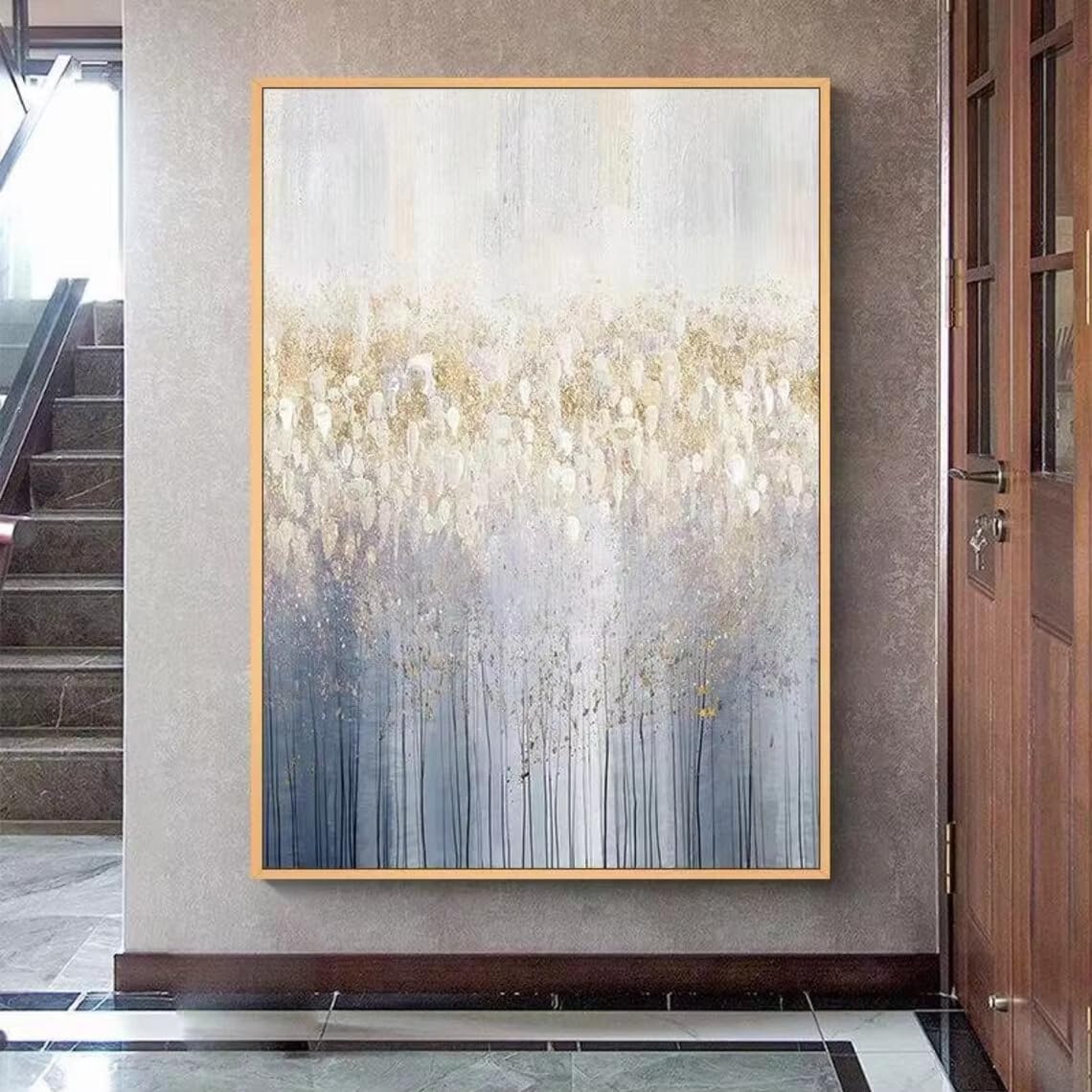 DFZEWKI Abstract Gold Pink Canvas Modern Colorful Living Room Wall Art for Living Room Home Decor(70x90cm(26x35in)/No frame)