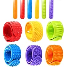 6 PCS Slap Bracelets Set, Fidget Toys Durable Textured Sensory Toys Easy to Clean Fidget Bracelet, Fun Stress Toy Suitable for Home Travel and Classrooms