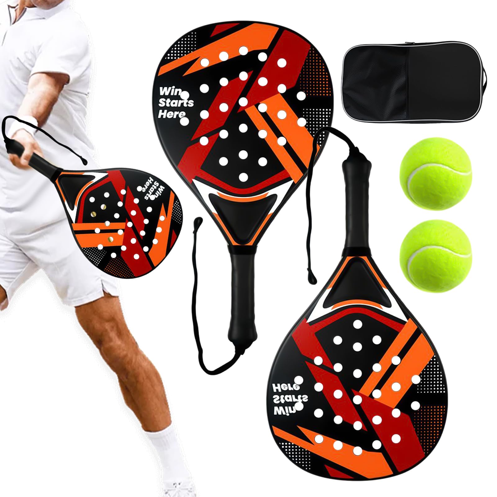 Raquette de Tennis pour Adultes Portable Anti-dérapant Anti-Choc | Set de Tennis de Loisir pour Adultes pour Femmes Jeunes Plage Intérieur Jardin Entraînement Sport Loisirs