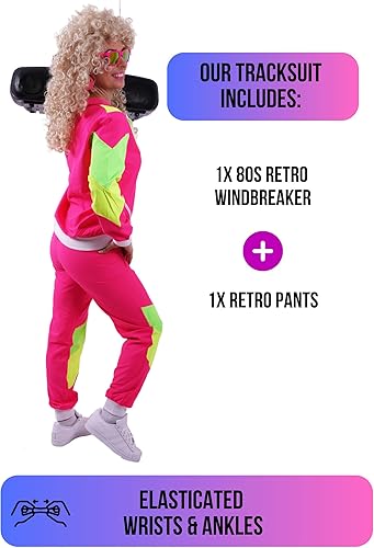 Miniatura 6 de Traje de los años 80 y 90 para fiestas, equipo deportivo retro, disfraces de hip hop, disfraces de los años 80 para hombre, cortavientos y pantalones