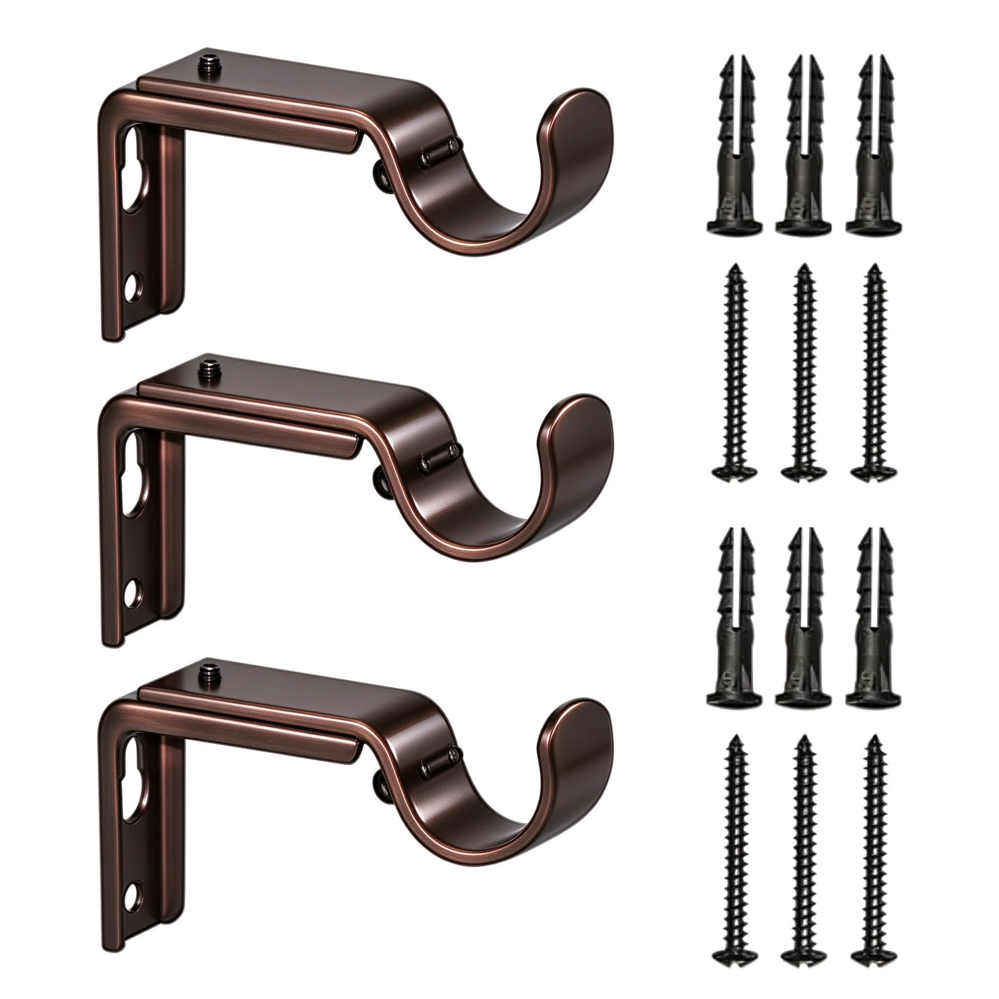 Heavy Duty Curtain Rod Brackets - 3 Pack -1