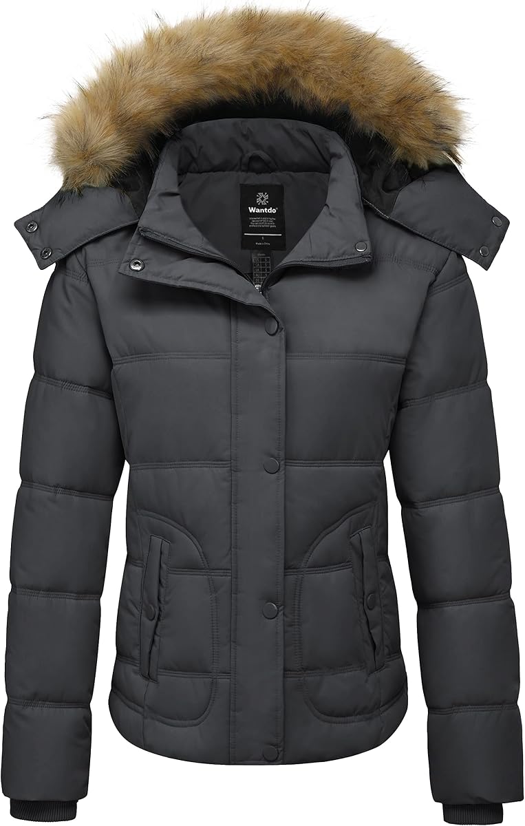 Chaqueta acolchada acolchada acolchada con capucha para mujer Parka cálida