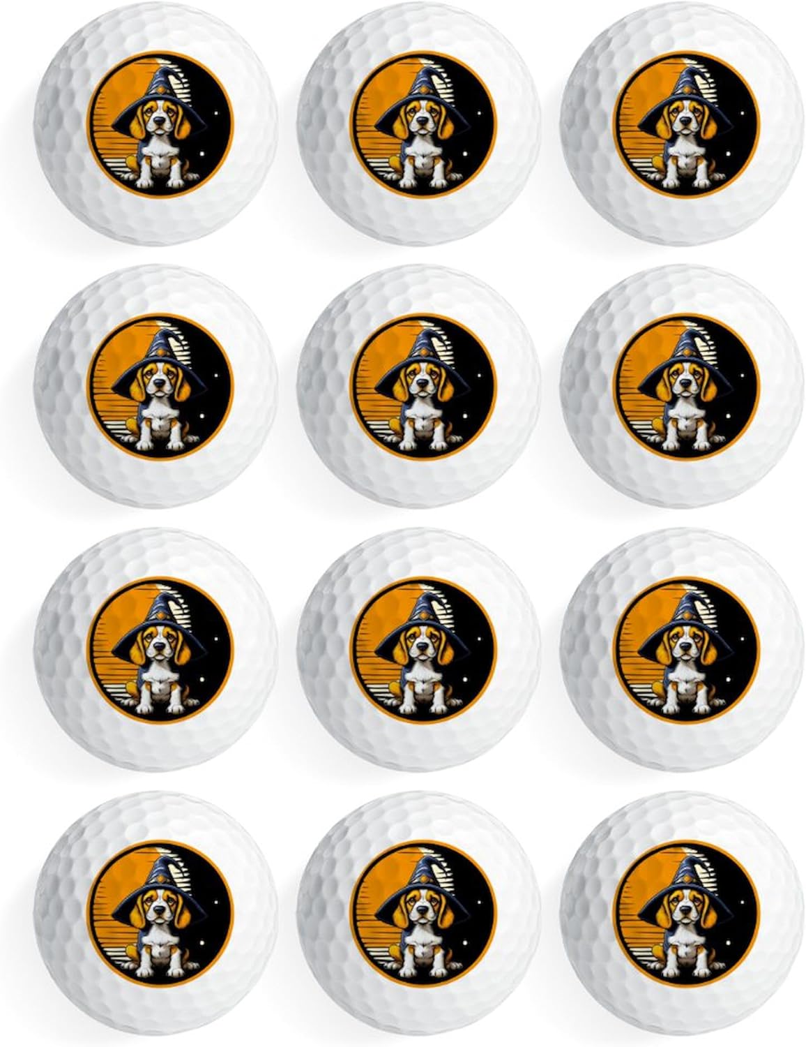 CafePress Halloween Retro Beagle Witch Novelty Golf Balls (Pk of 12)