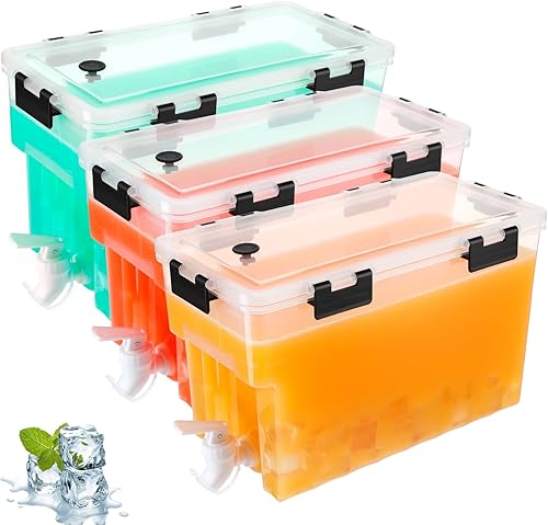 Miniatura 7 de Zhehao Dispensador de bebidas de 1.5 galones para refrigerador con grifo, dispensador de agua con tapas, dispensador de bebidas heladas para bebidas