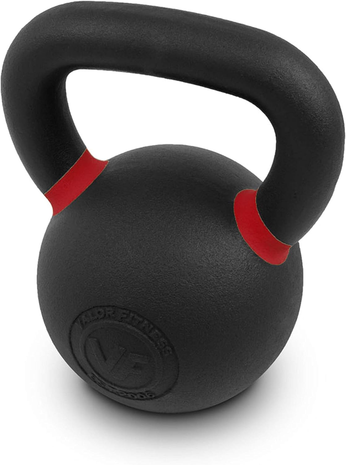Valor Fitness Premium Cast Iron Kettlebells Powder Coated Kettle Bell Weights - Includes LB and KG Weight