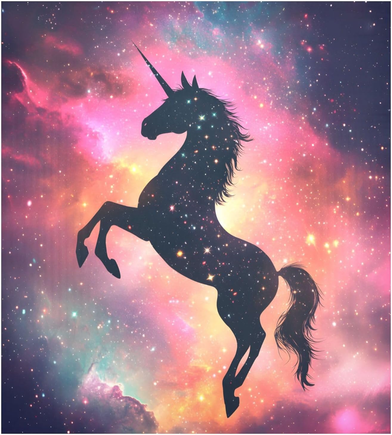 Dishwasher Magnet Cover Large Magnetic Stickers Unicorn Silhouette Front Dishwasher Cover Reusable Decal for Home Kitchen Refrigerator Decorative Lid Washing Machine Laundry