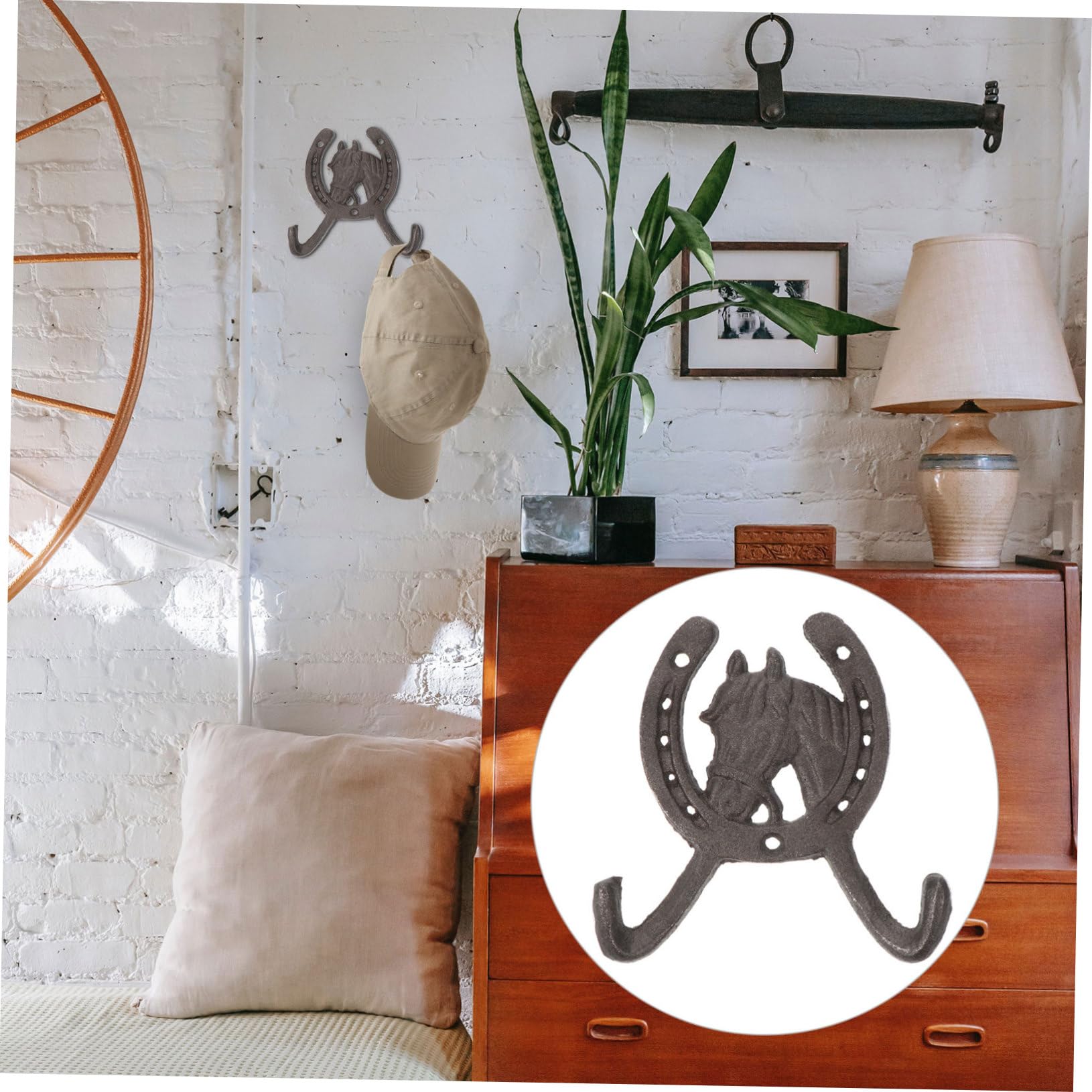 PRETYZOOM 12 Piezas Cabeza De Caballo Pezuña Doble Gancho Montaje En Pared Perchero Ganchos Para Colgar Abrigos Corbata Montado En La Pared Sombrero Rack Ganchos De Techo Resistentes