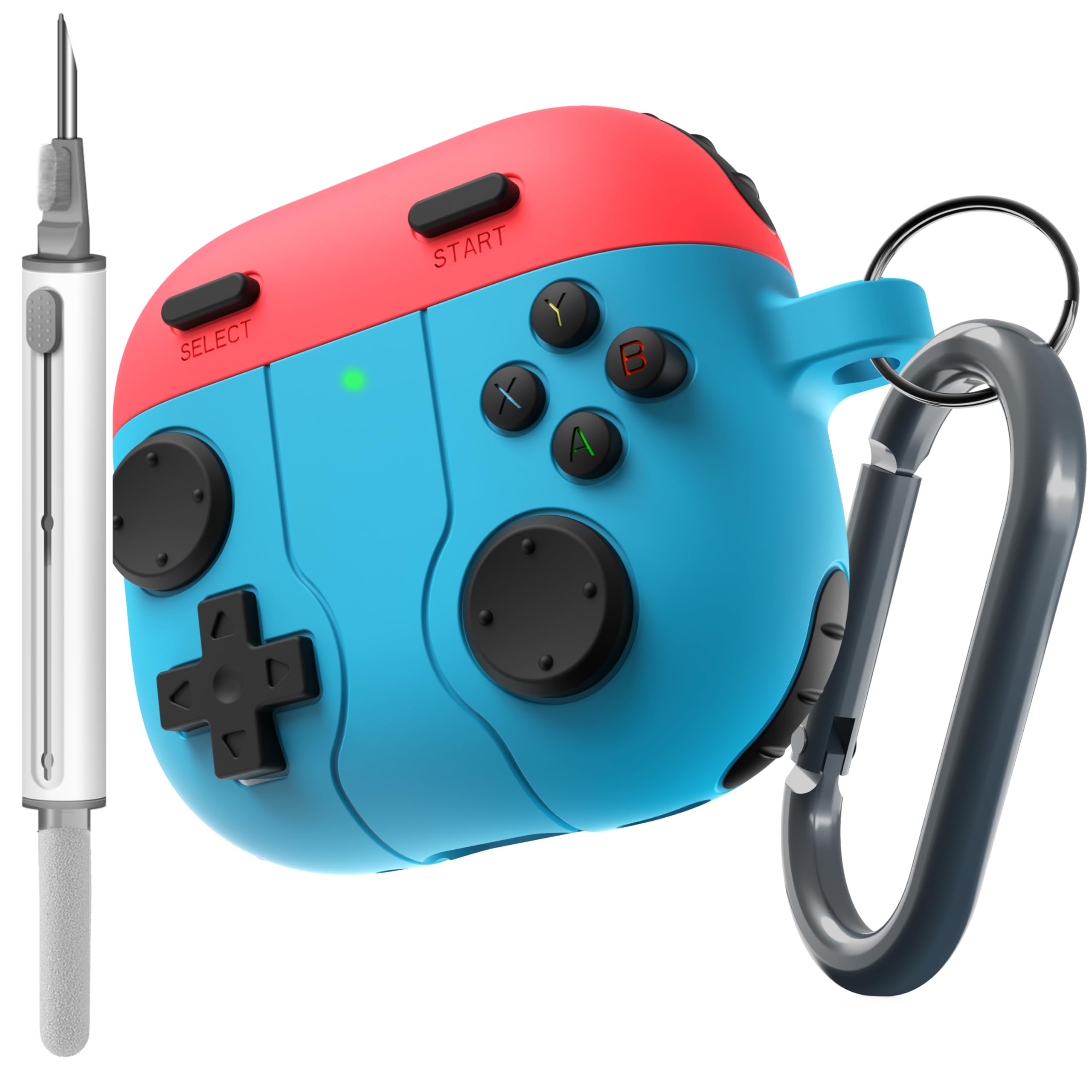 DamonLight Game Case for AirPods 4 Cover Shock-Proof Protective Silicone Case with Cleaning Pen and Keychain Accessories for Apple Airpods 4th