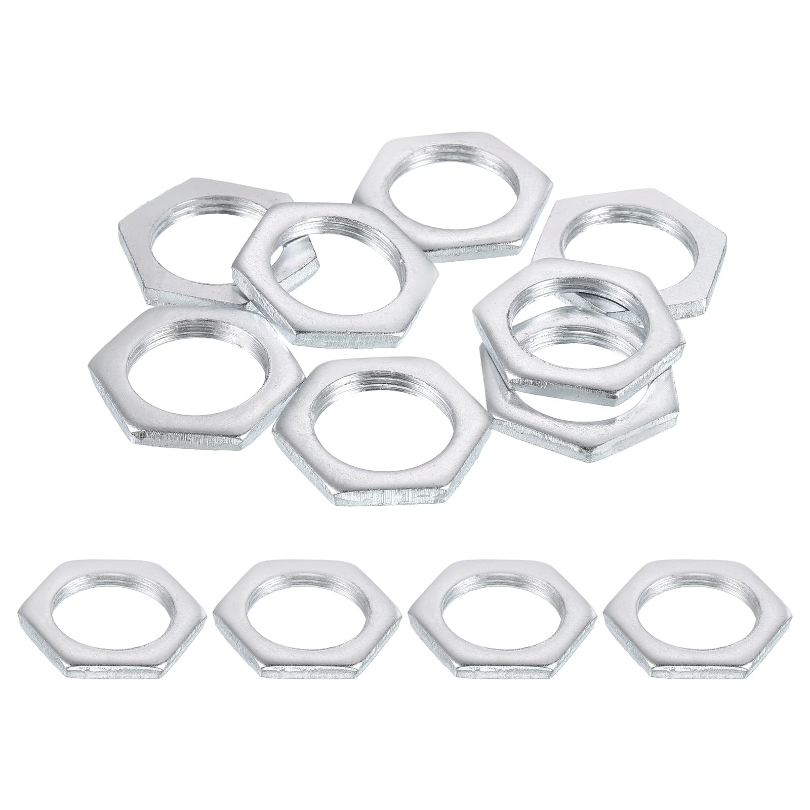 PATIKIL M24x1.5x4mm Steel Hex Nuts, 12Pcs Metric Fine Thread Carbon Steel Zinc Plated Finished Hardware Screw Nuts Fasteners for Machinery Manufacturing, Industrial Use, 32mm Width