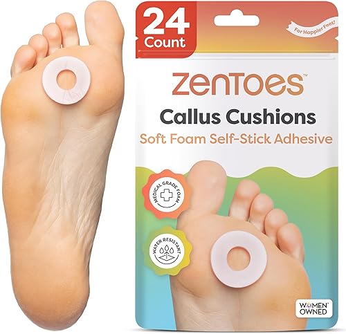 Miniatura 8 de ZenToes Cojines de espuma suave para callos redondos impermeables protectores de dedos y pies 48 unidades