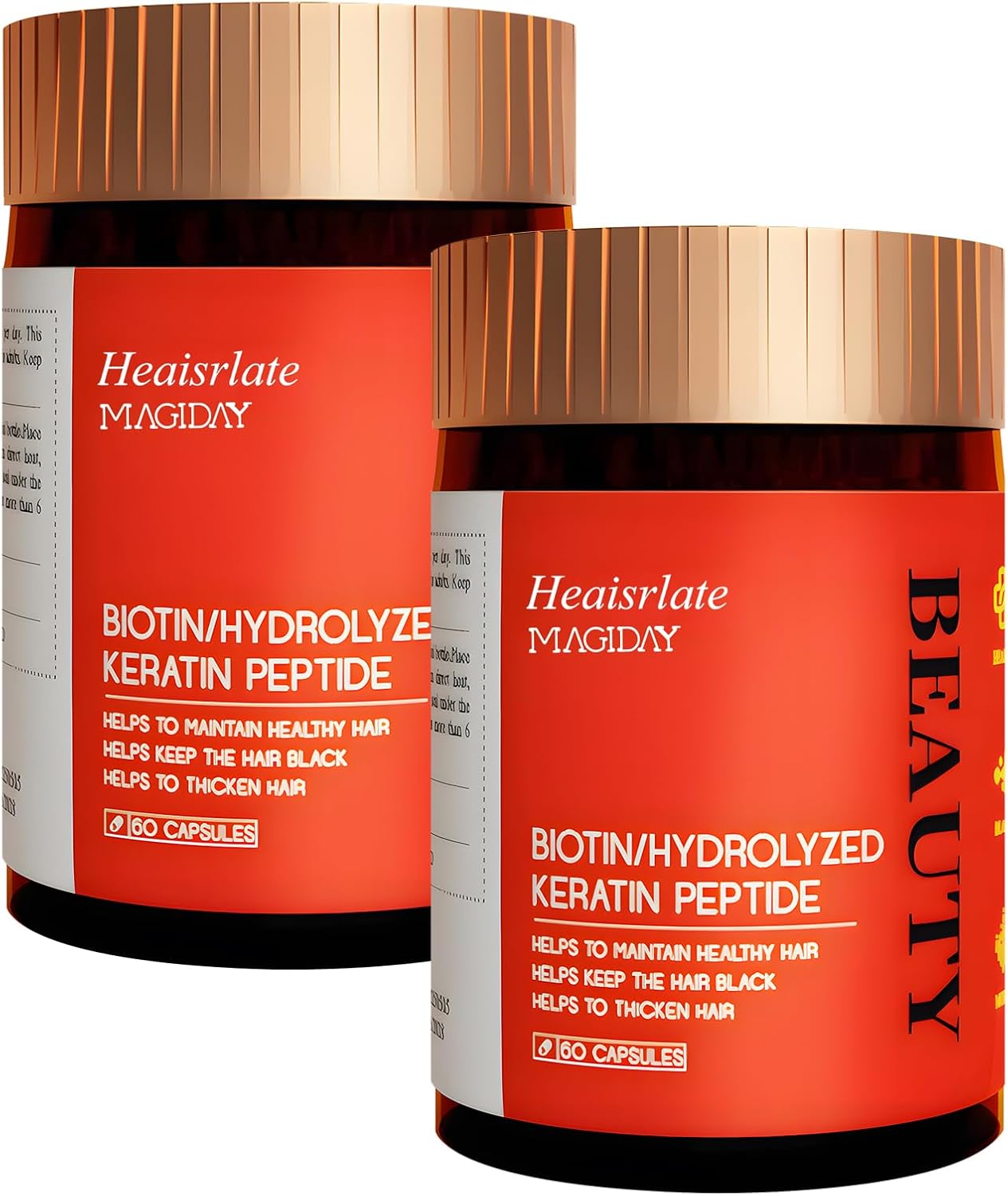 High Potency Biotin Supplement 11000mcg for Hair Growth, Skin Health & Nail Strength - with MELATINE Hydrolyzed Keratin 200mg, Hyaluronic Acid 100mg & Hair Health Complex Formula