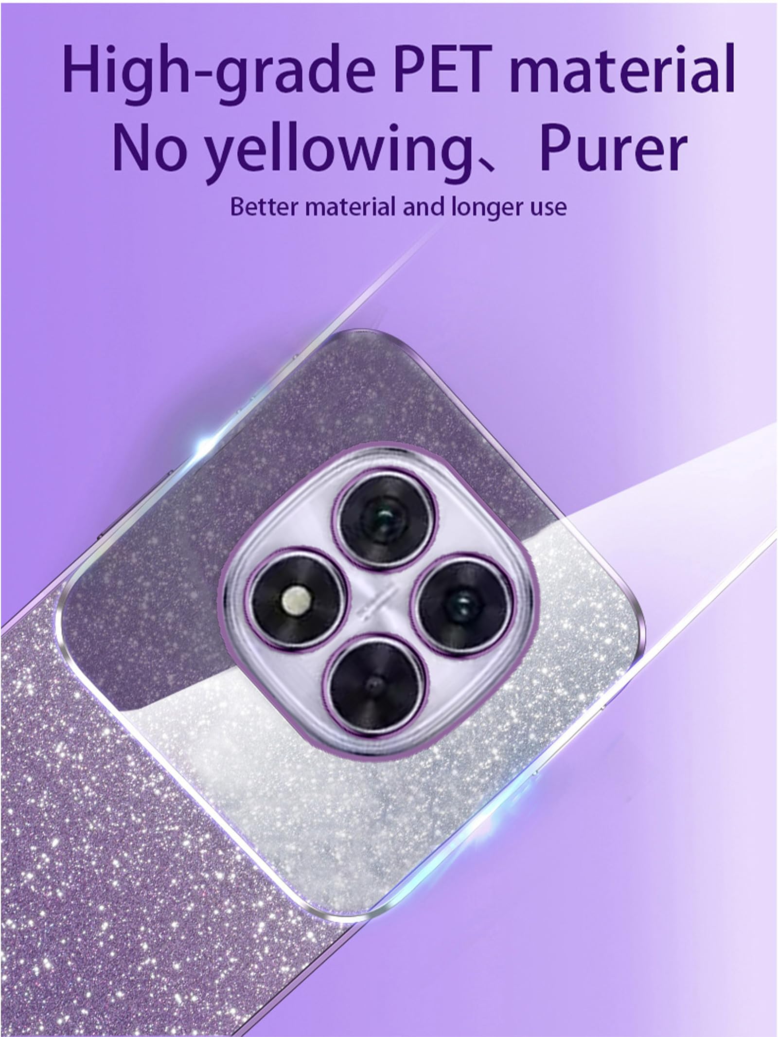 Custodia Per Xiaomi 14T Pro 5G Con Bordo Elettroplaccato, Cover Morbida Rosa Con Adesivi Glitterati Removibili, Anti-graffio