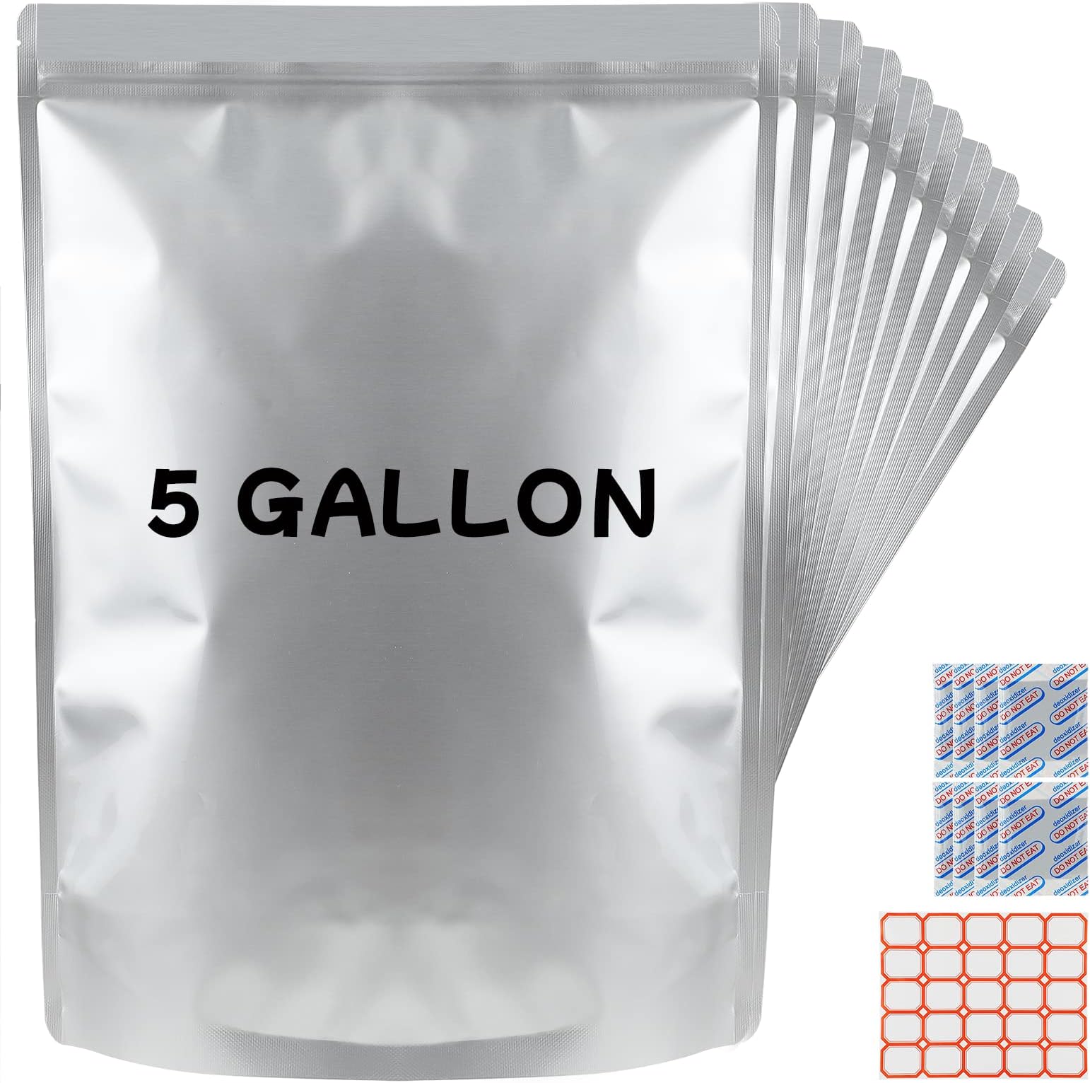 12 PCS 5 Gallon Mylar Bags For Food Storage With 12 Single Sealed 3000CC Oxygen - View #5