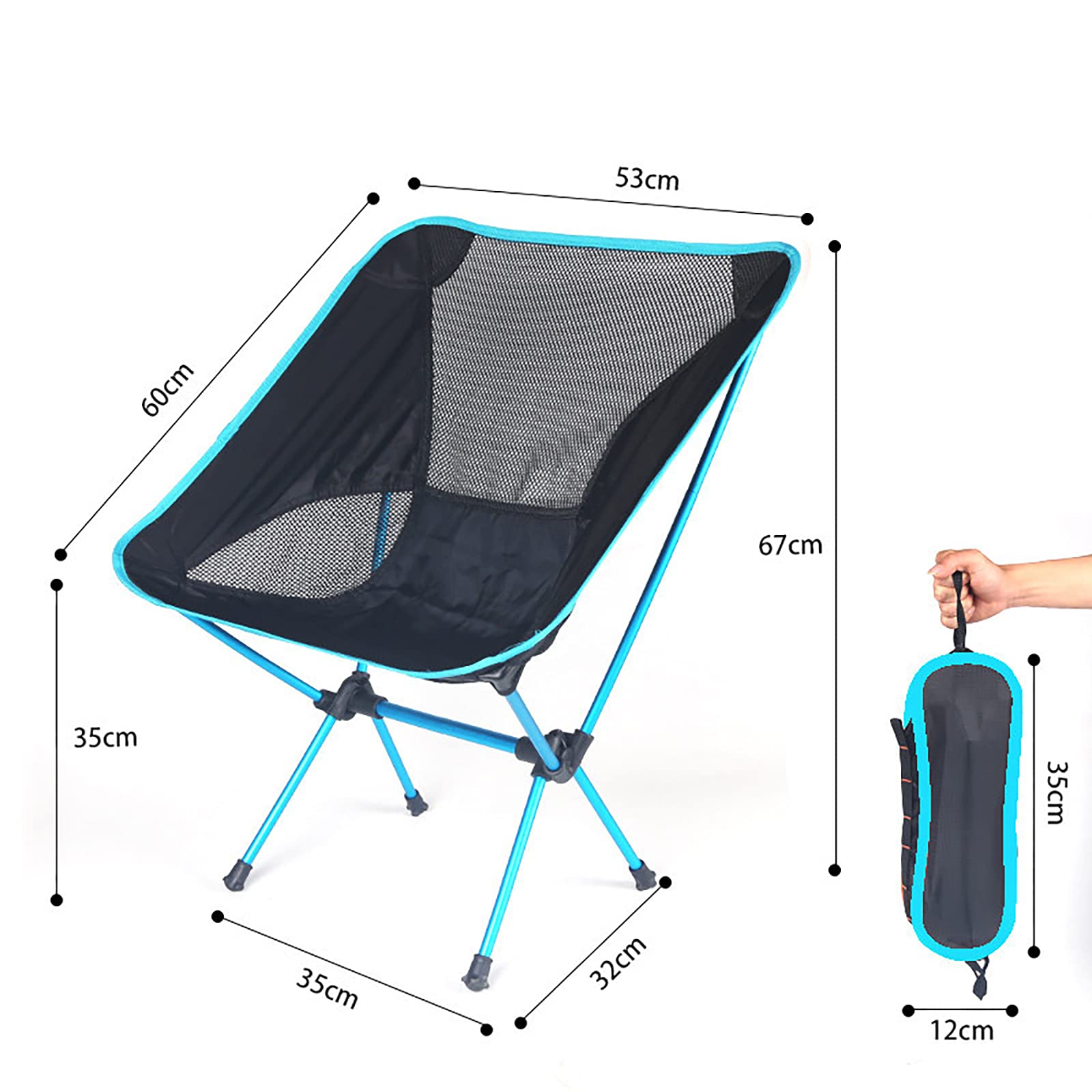phsmoo Ultralight Folding Camping Chair, Portable Compact for Outdoor Camp, Travel, Beach, Picnic, Festival, Hiking, Lightweight Backpacking