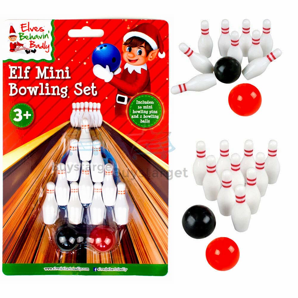 Buystarget Naughty Elf Mini Bowling Set Elves Behavin' Badly On The Shelf Accessory Prop