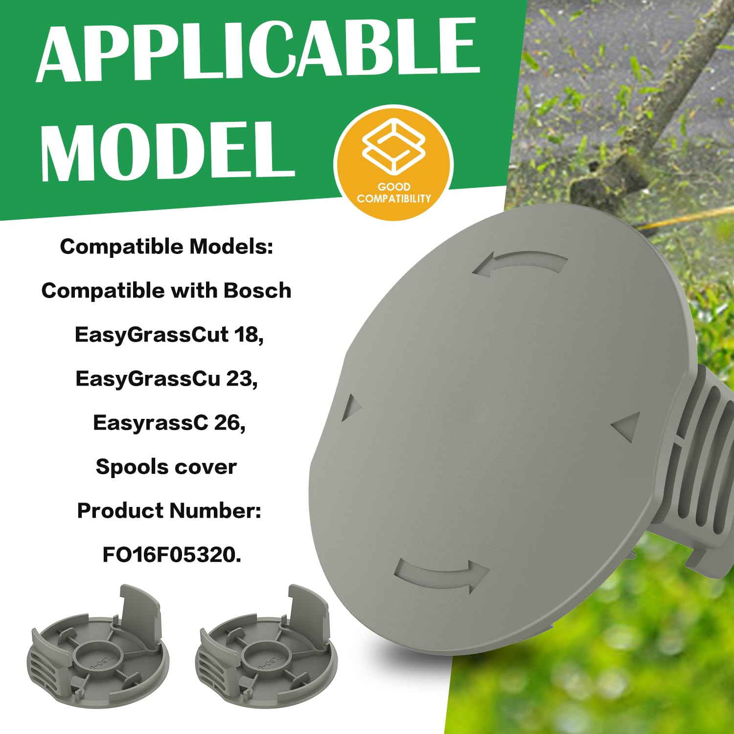 Lot De 2 Couvercles De Bobine XIJIANG Compatibles Bosch EasyGrassCut - Remplacement F016F05320