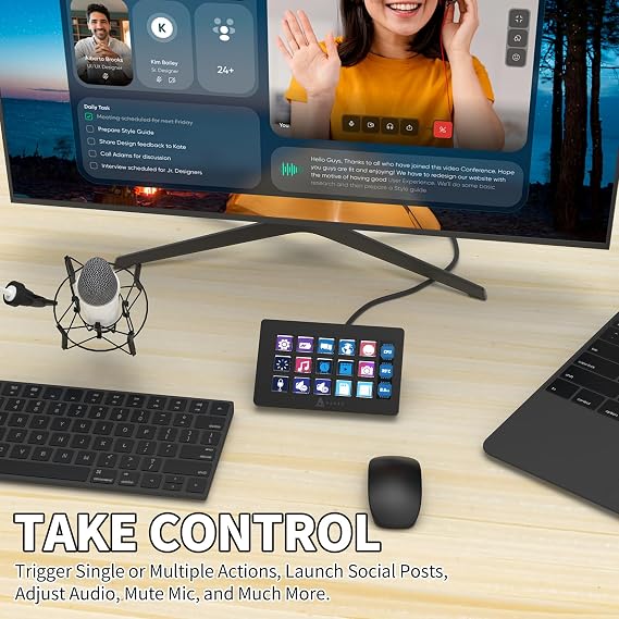 AJAZZ AKP153 Stream Studio Controller Keypad Type-c Wired Keyboard-Black