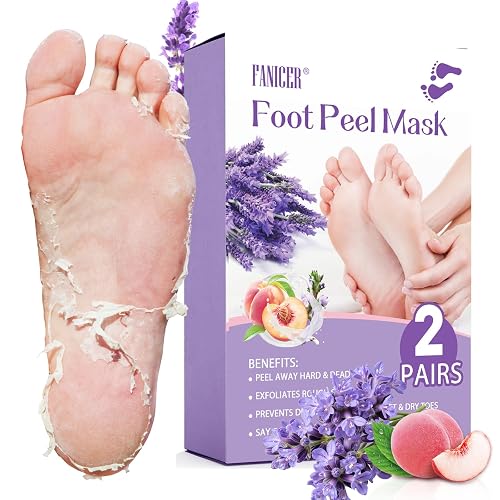 2 Paires Masque Pied Exfoliant Hydratant, Pour Callosités, Pêche et Lavande | Masque Pieds Exfoliant et Nourrissant, Pour Crevasses et Pieds Secs et fendillés, Soins Pieds Hommes et Femmes - coloré - 1 unité (Lot de 1)