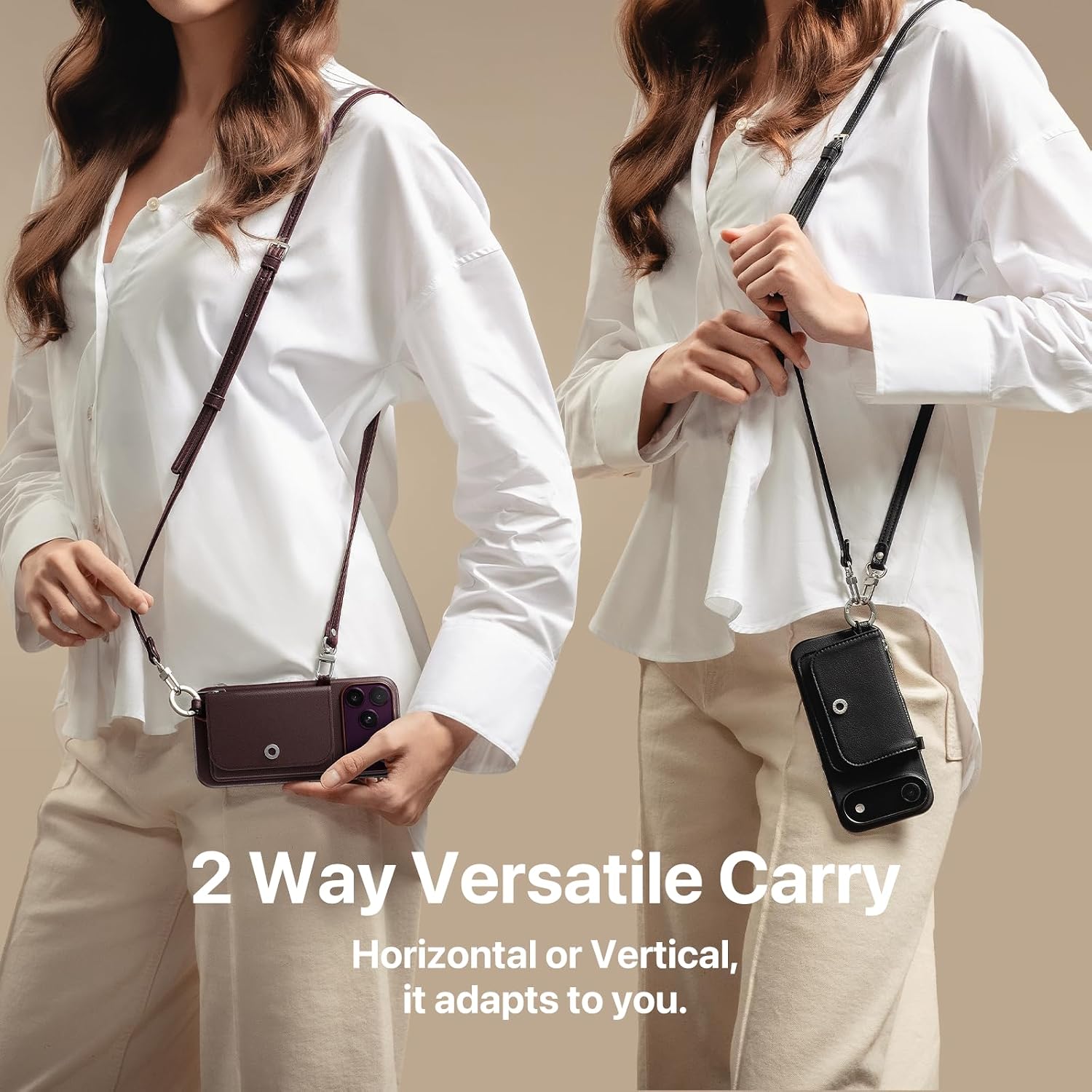 MAGEASY Pouch Compatible with MagSafe, Crossbody Wallet Case for iPhone 18 Pro Max & 17 Pro Max - Removable Wallet with Strap, 16ft Drop Protection, Card Holder Coin Pocket Magnetic Purse (Burgundy)
