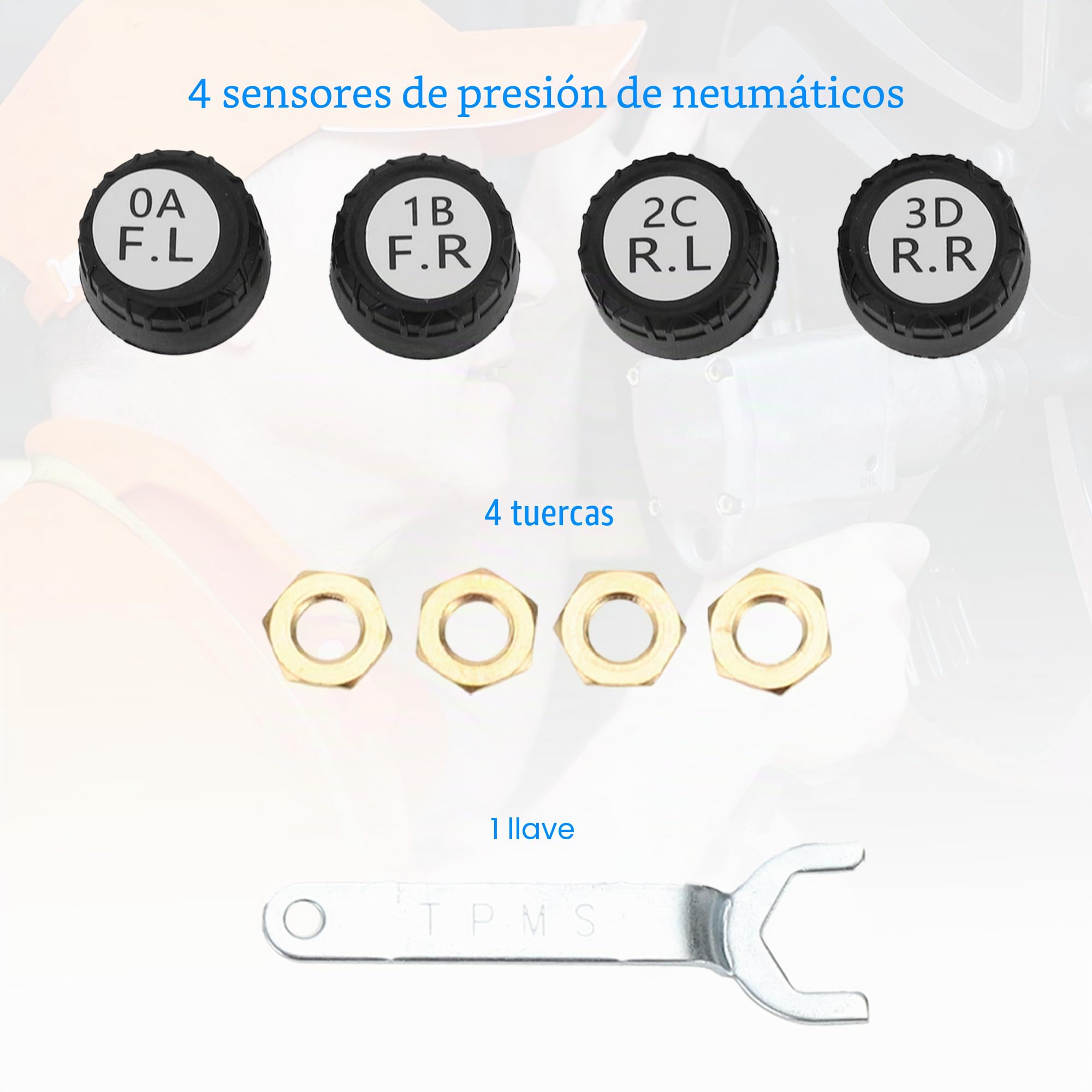 A ABSOPRO Kit Tpms Para Navegación 433Mhz 5 Modos Alarma