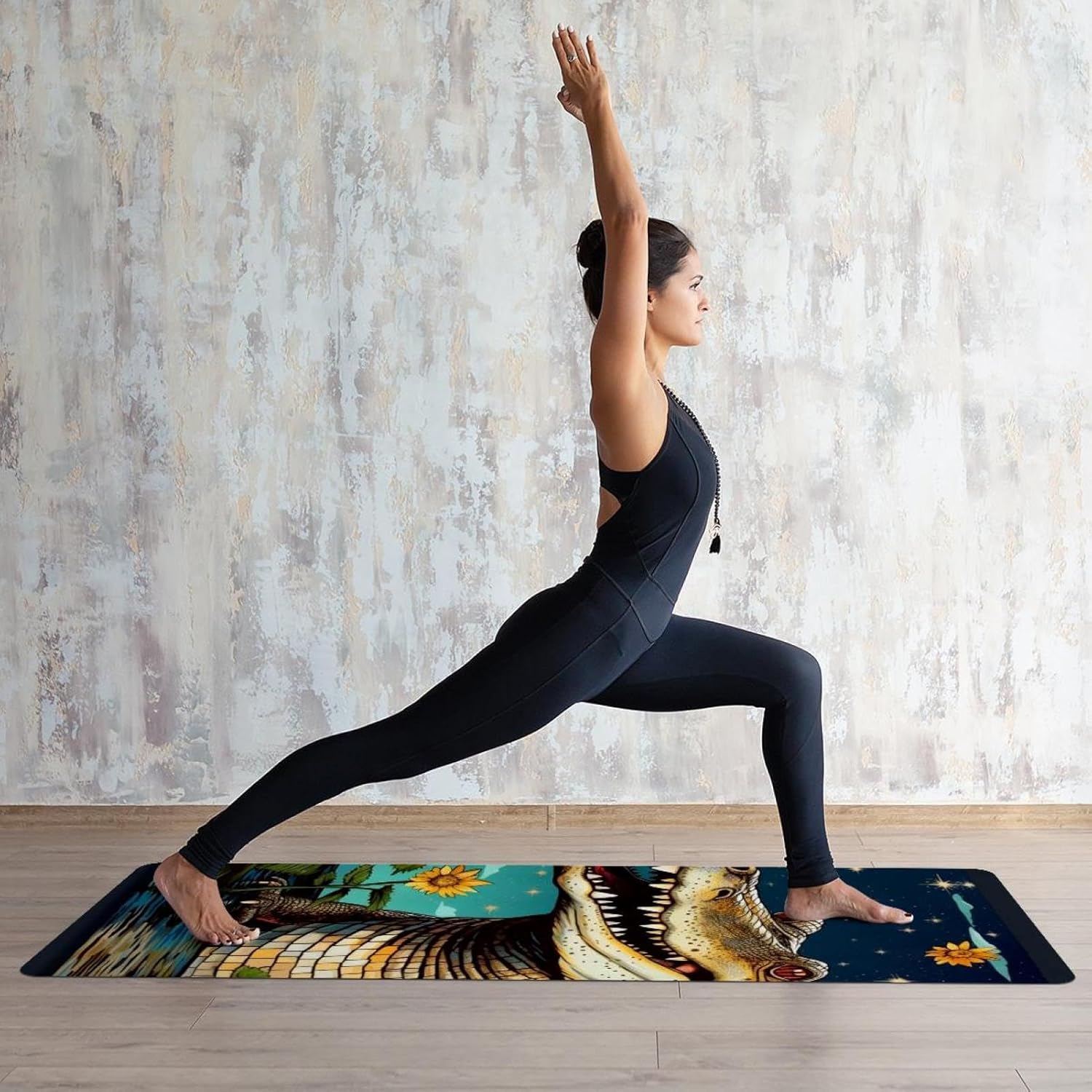 Yoga Towel, Crocodile Star Sunflower Non Slip Sweat Absorbent Hot Yoga Mat Towel for Hot Yoga, Pilates and Fitness - 72.8" x 26.8"