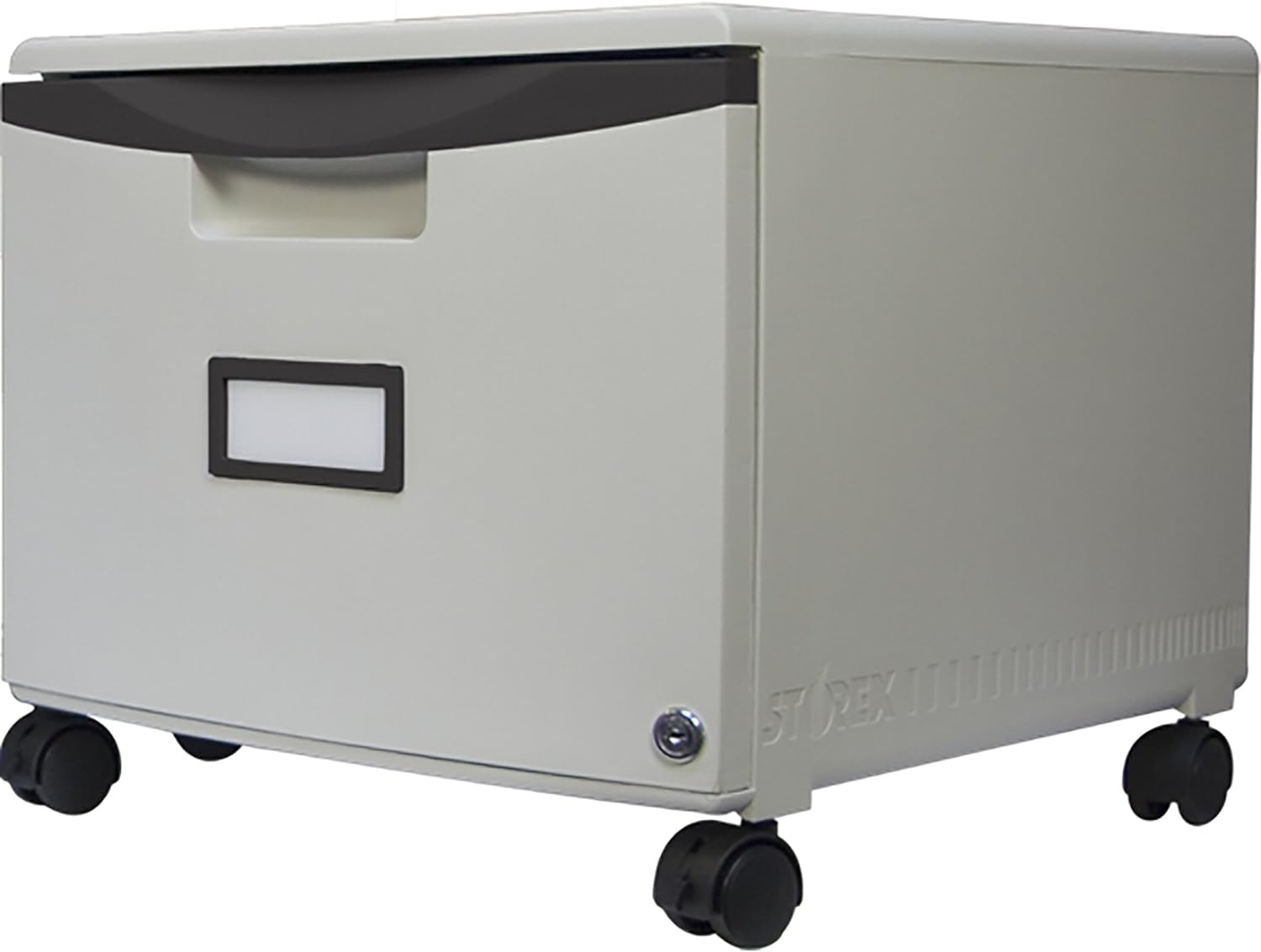 Storex Plastic 1Drawer Mobile File Letter/Legal, Gray/Black