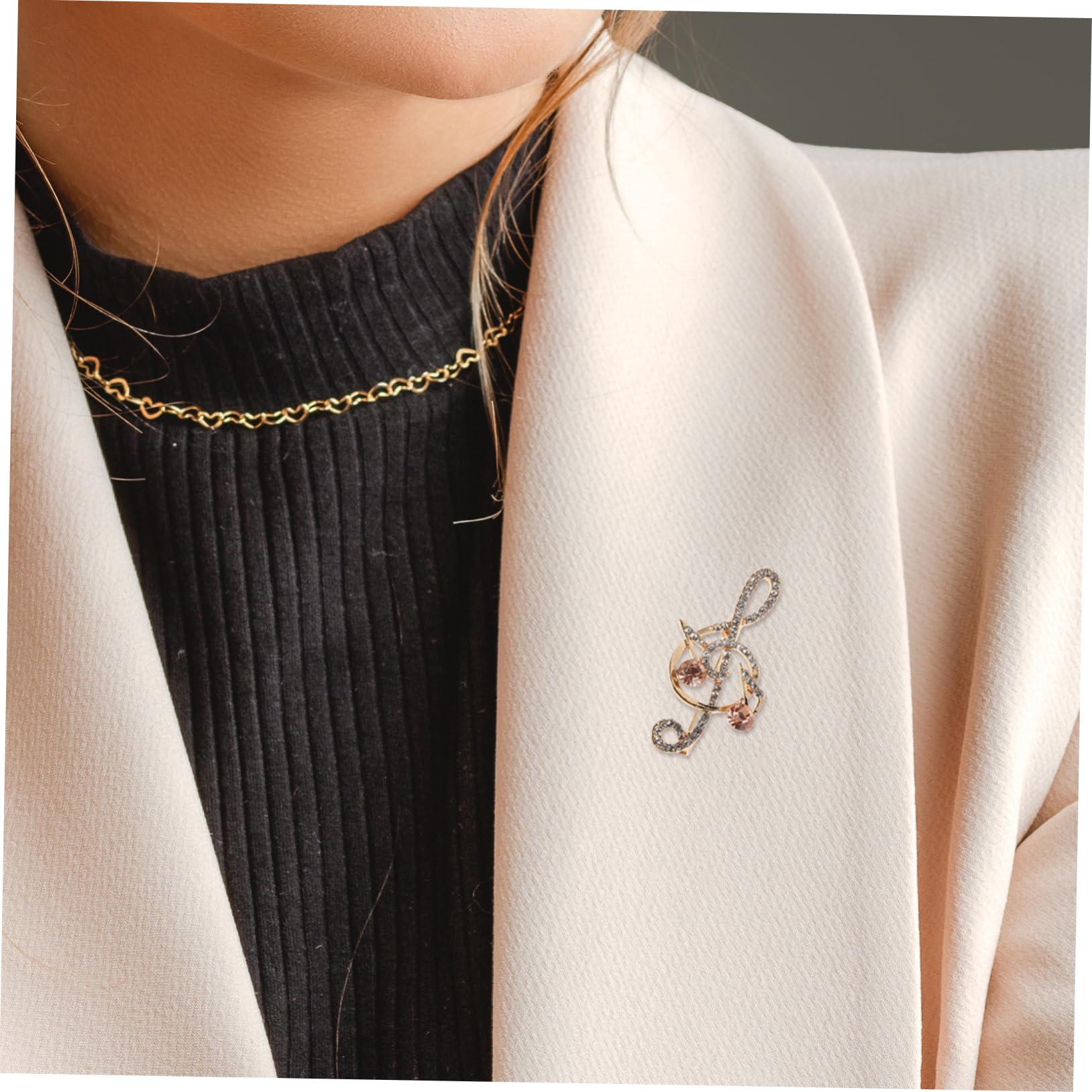 Spille a Forma Musicale, Accessori per Festival, Abito in Metallo, Abbigliamento Decorativo da Uomo, Nota Musicale, Diamante