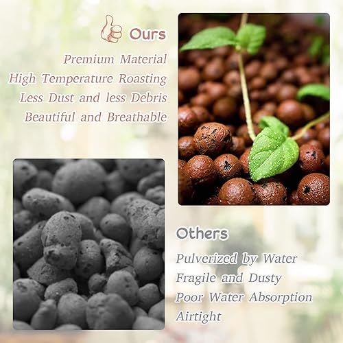 Miniatura 41 de Legigo Guijarros de arcilla Leca orgánica de 10 libras para plantas, bolas de leca 100% naturales de 4 a 0.630 in para plantas