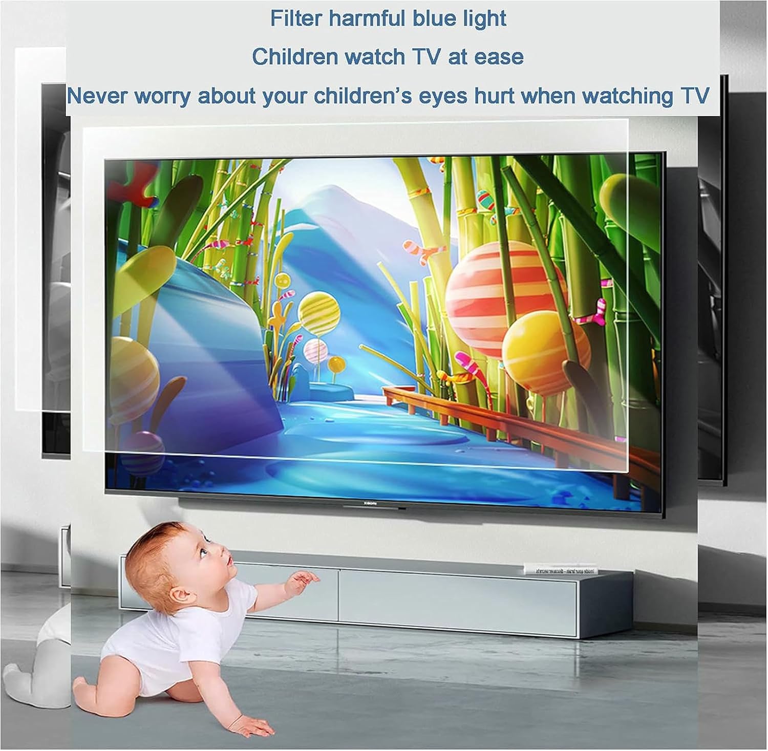 32-75 Inch TV Screen Protectors Anti Blue Light TV Film - Anti UV Screen Protector Filter Fits LCD, LED, 4K OLED & QLED HDTV Displays-