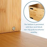 Vista 5 de Estantería geométrica de bambú en forma de S de 4 niveles, gran capacidad, almacenamiento de CDs, estante de exhibición de DVD, estante de apertura