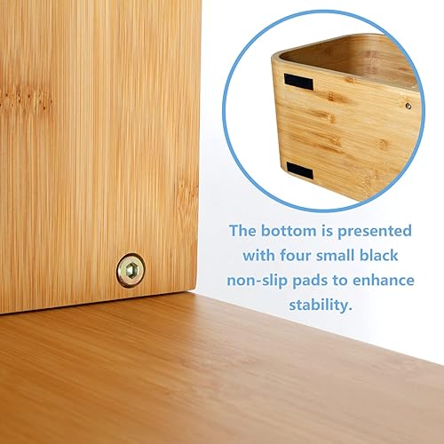 Miniatura 5 de Estantería geométrica de bambú en forma de S de 4 niveles, gran capacidad, almacenamiento de CDs, estante de exhibición de DVD, estante de apertura