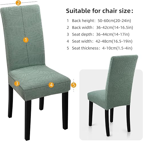 Vista 237 de YISUN Fundas para sillas de comedor, fundas elásticas de elastano para asiento de silla, extraíbles y lavables, fundas protectoras para sillas