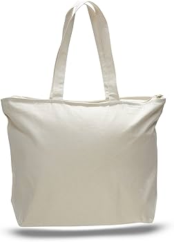 Amazon.com: Set of 6 Heavy Canvas Large Tote Bags with Zipper