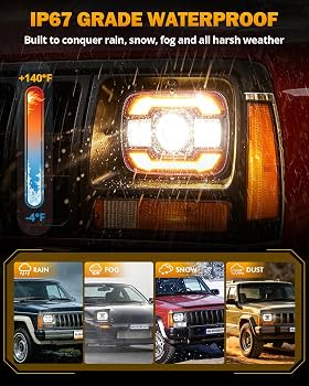 Amazon.com: Auxbeam 5x7 7x6 LED Headlights with DRL & Turn Signal